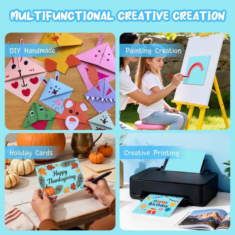 Aidunmis 40 Sheets Blue Cardstock Paper 8.5 x 11, Thick Card Stock Paper, Light Blue Cardstock Printer Paper 8.5 x 11, 200 GSM Construction Paper 8 1/2 x 11 for DIY Cards, Invitations, Greeting Cards - Image 5